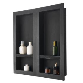 Shower Niche 16"x 32"+ 16"x 32"Recessed Wall Shelf for Bathroom
